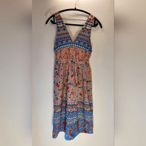 Pop Up Made In Brasil Vintage Look Floral Midi Dress - Xs